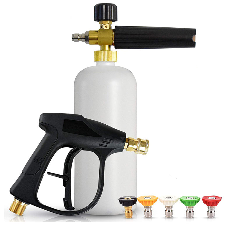 1/4" Snow Foam Washer Gun Car Wash Soap Lance Cannon Spray Pressure Jet Bottle - CarCarez Auto Detailing Products and Car Wash Supplies