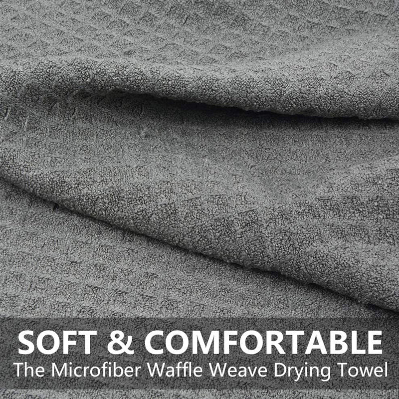 Waffle Weave Microfiber Towel (16"x24", 380GSM, Pack of 3) - CarCarez Auto Detailing Products and Car Wash Supplies