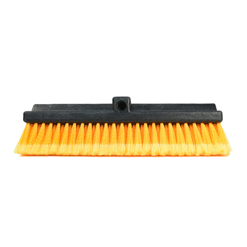 Carcarez 10 inch Yellow Flow Thru Dip Car Wash Brush Head with Soft Bristle for Auto RV Truck Boat Camper Exterior Washing Cleaning (Brush with