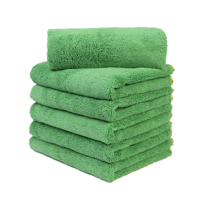 Long/Short Hair Microfiber Towel (16"x24", 380GSM, Pack of 6) - CarCarez Auto Detailing Products and Car Wash Supplies